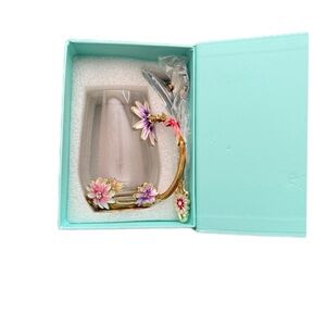 Floral Embellished Glass Mug